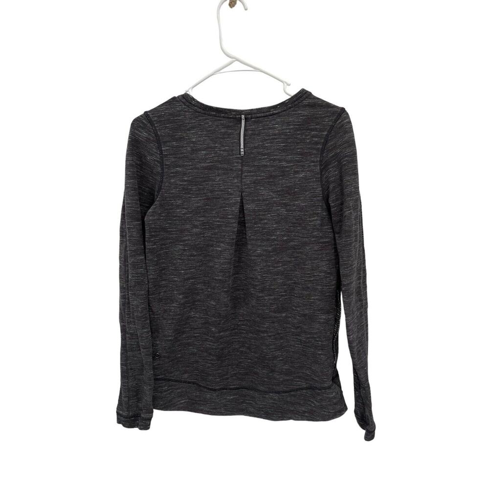 Lululemon Exhalation Sweatshirt Pullover Heathered Marked Black Size 6 - Picture 4 of 7